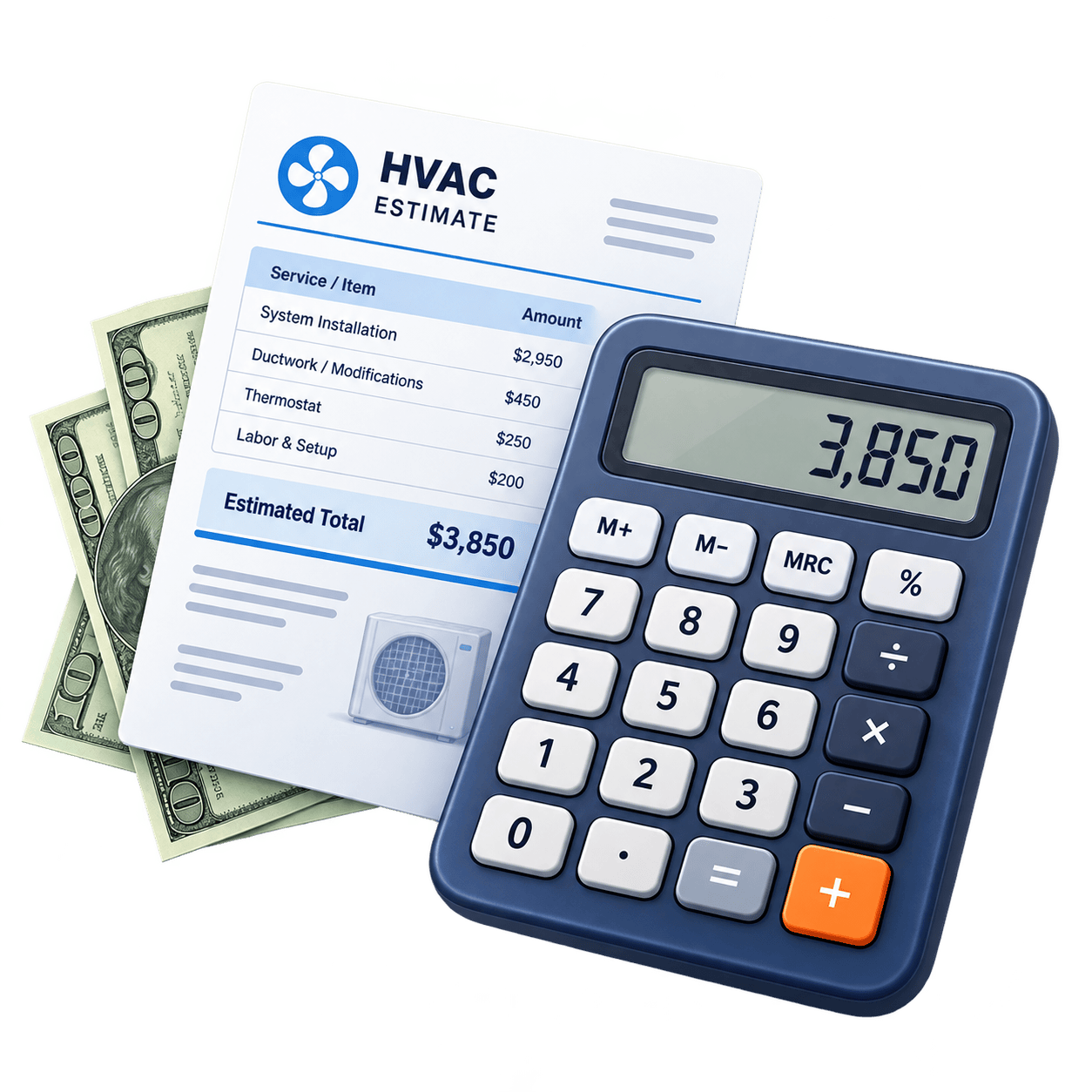 HVAC cost calculator illustration