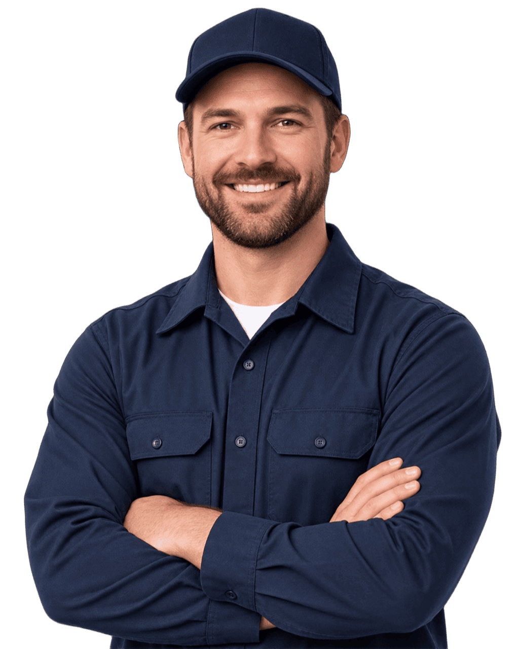 HVAC technician servicing a home system